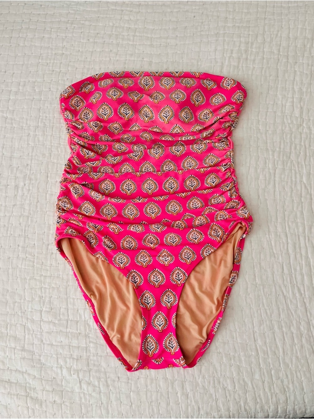J CREW Pink Patterned One-Piece Swim Suit